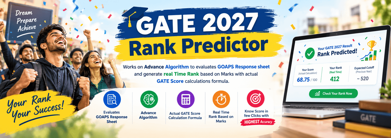 GATE 2027 Rank Predictor Tool — Check Expected AIR from GOAPS Response Sheet